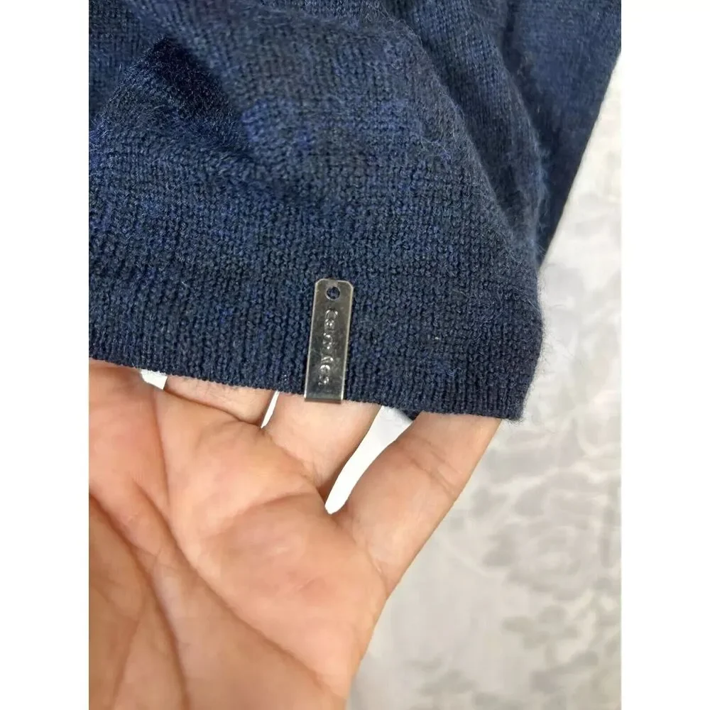 Calvin Klein Men’s XL Merino‎ Wool Blend Blue/navy/gray 1/4 Zipped